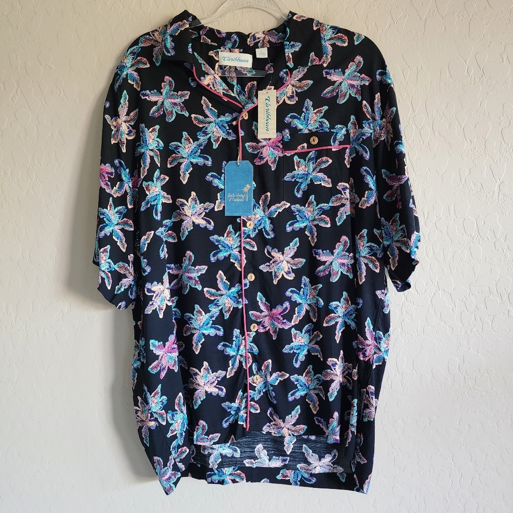 Caribbean Tropical Men's Shirt Large NWT